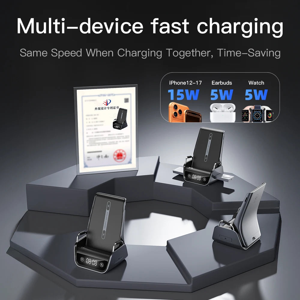 Cepnix 3-in-1 Fold Travel Wireless Charger 3