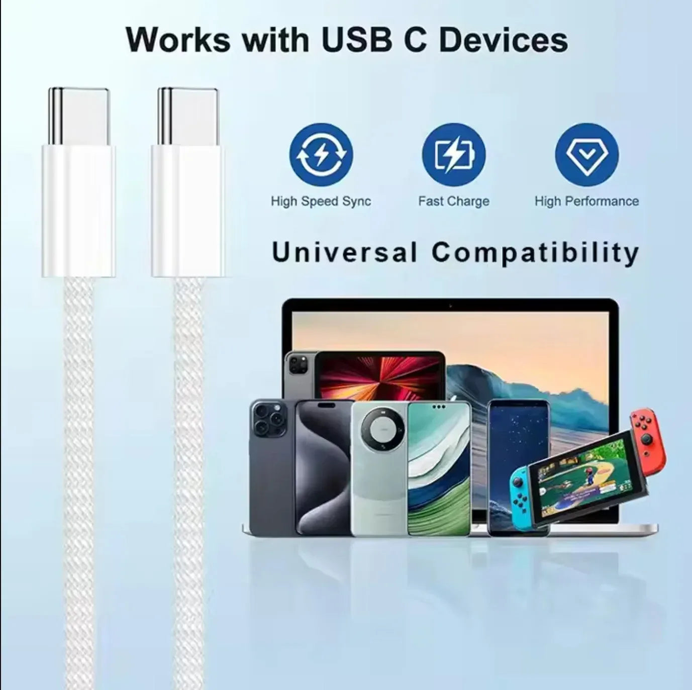 Cepnix Nylon Braided USB-C Cable 1m 6